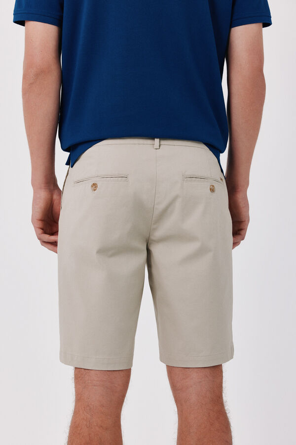 Cortefiel Printed regular Bermuda shorts Beige