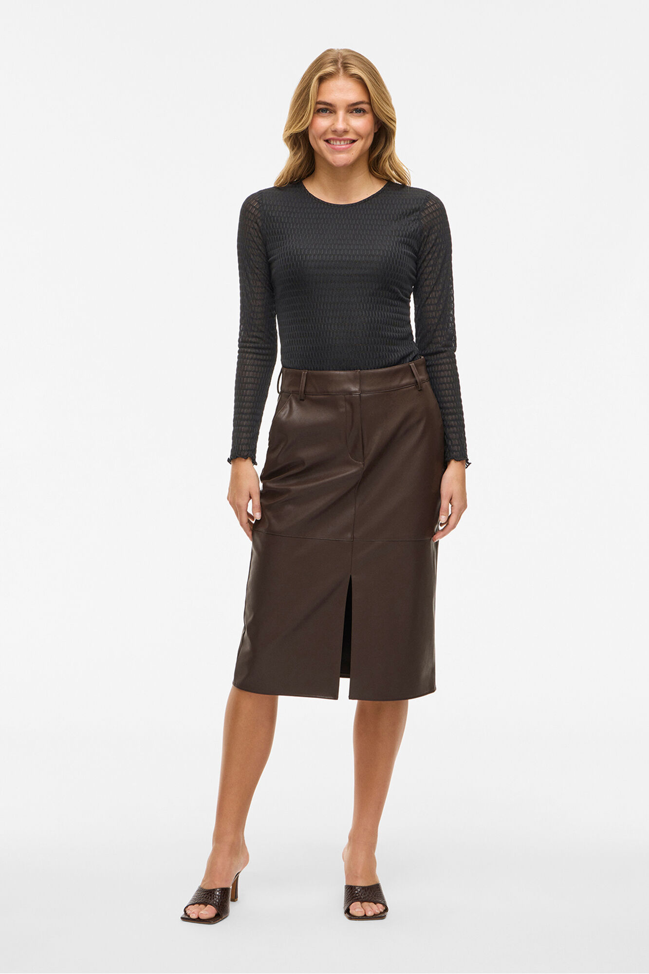 Vila Blusa texturizada de manga comprida