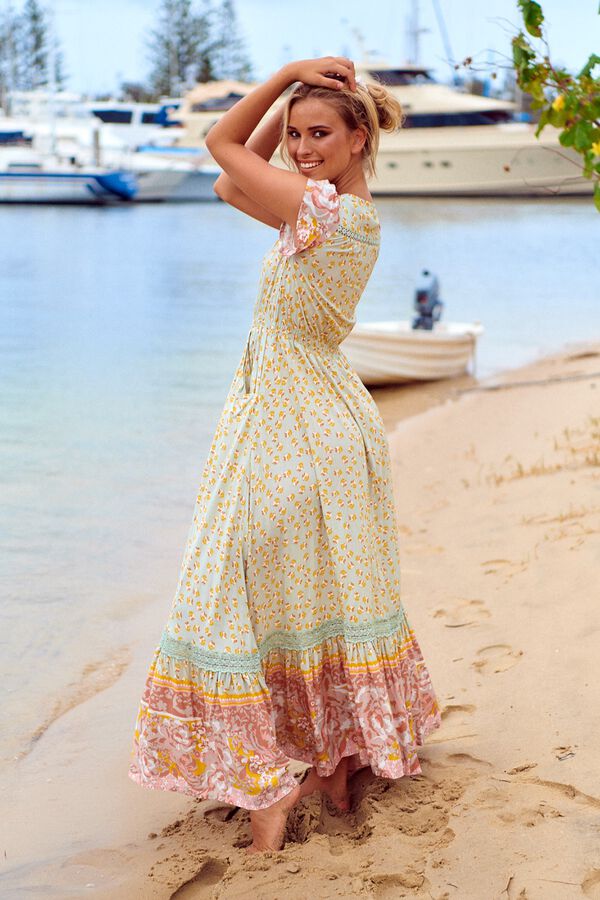 Jaase Vestido comprido Carmen Verde