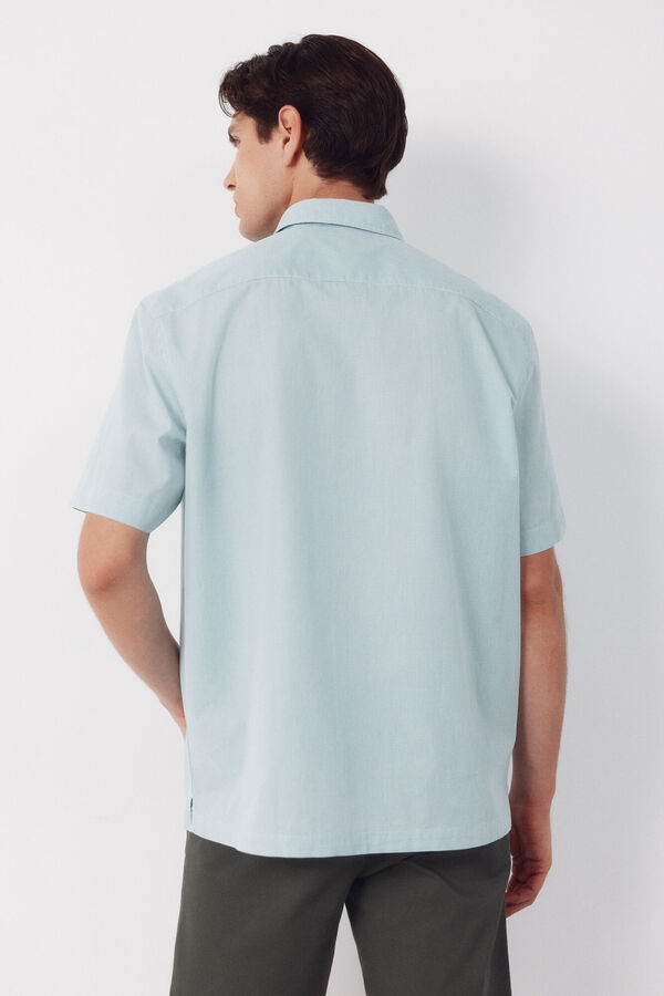 Cortefiel Gingham short sleeve shirt Green