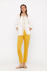 Cortefiel Coloured cropped-fit skinny trousers Gold