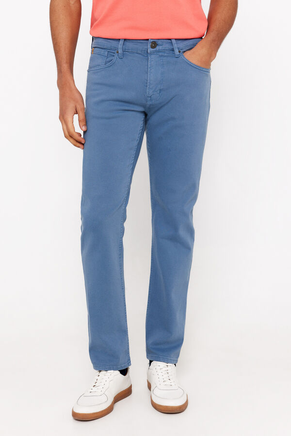 Cortefiel 5-pocket regular fit coloured trousers Blue
