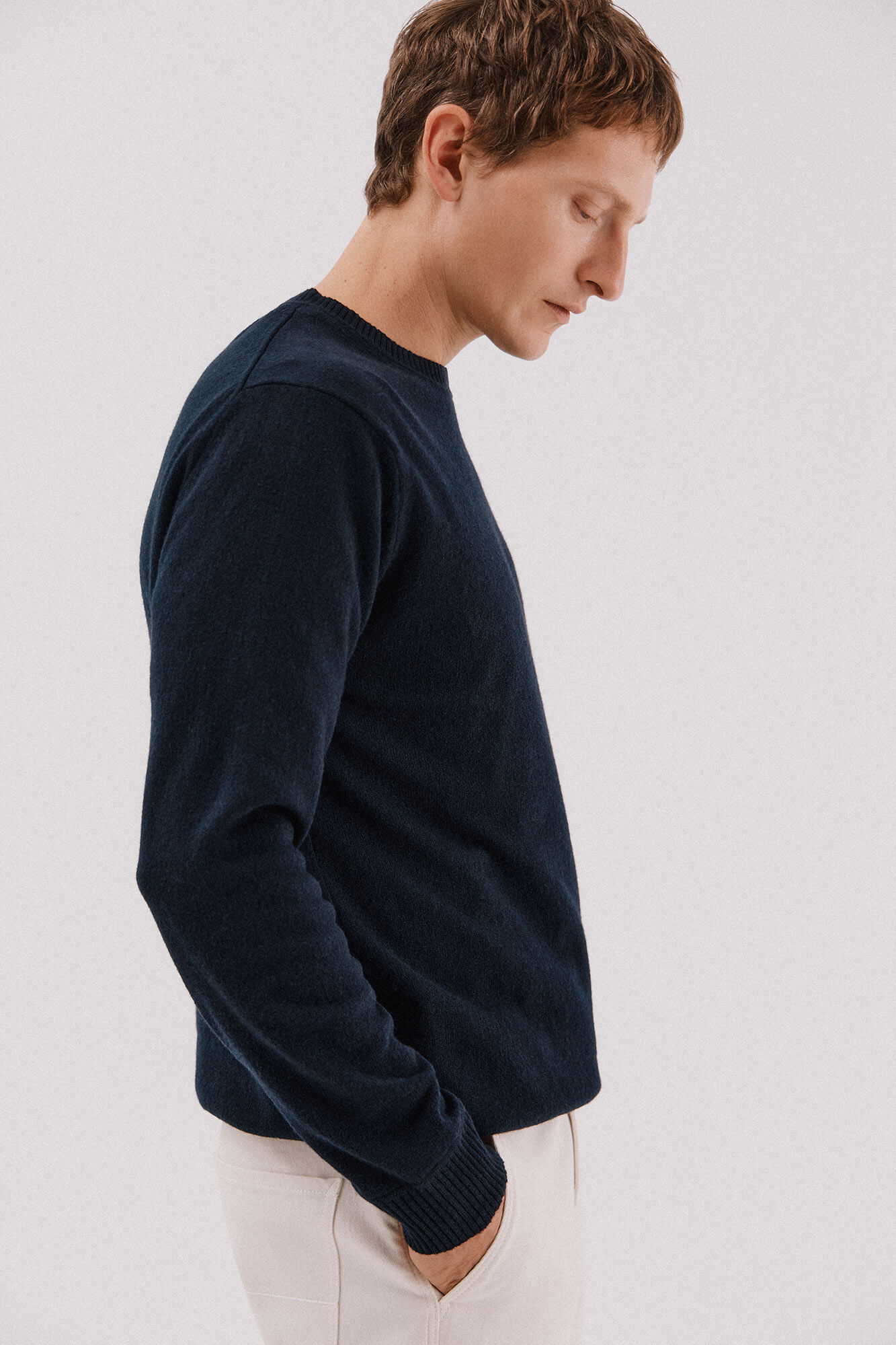 Cortefiel Camisola l&atilde; de carneiro gola redonda