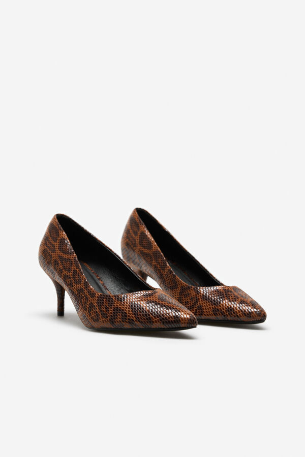 Cortefiel Leopard thin heel Printed beige