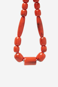Cortefiel XL resin necklace Orange