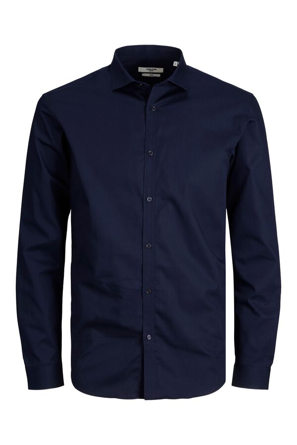 Jack & Jones Camisa slim fit em algod&atilde;o Azul