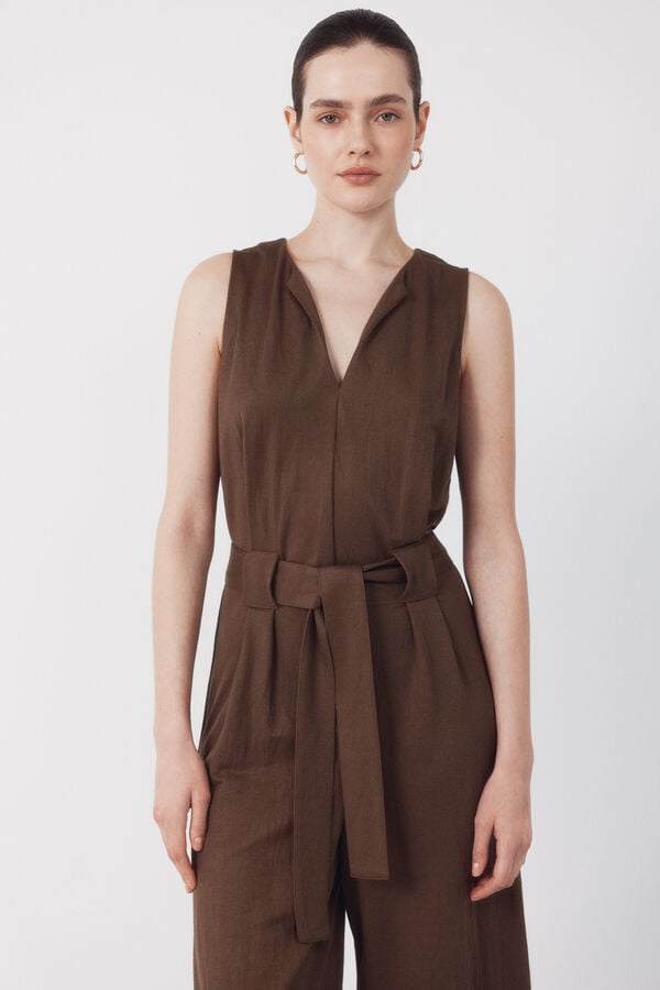 Cortefiel Piqu&eacute; jersey-knit mono Camel