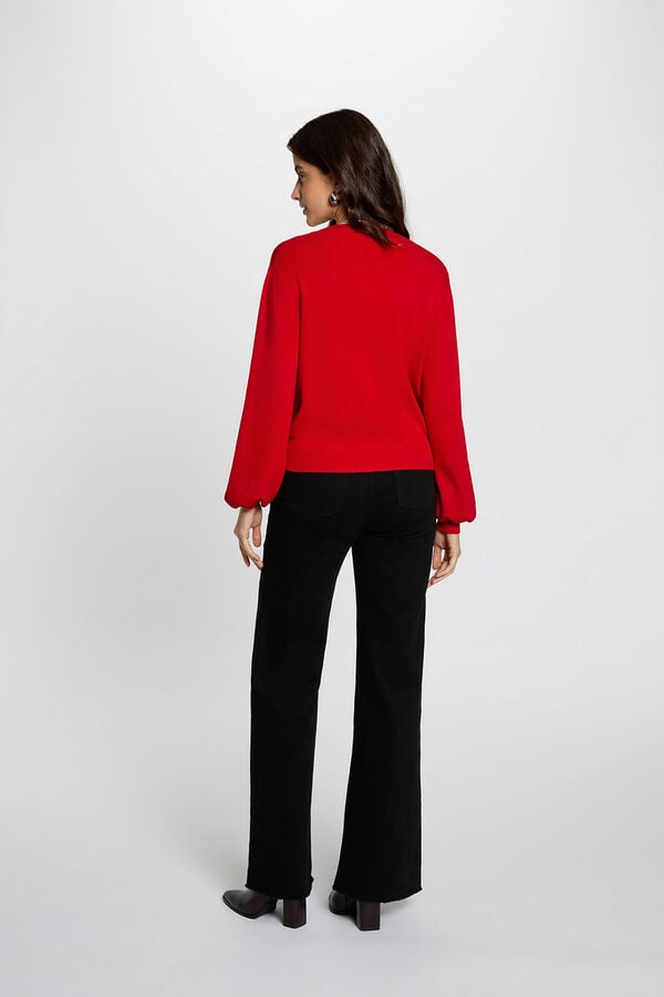 Morgan Colete ajustado gola em V Vermelho