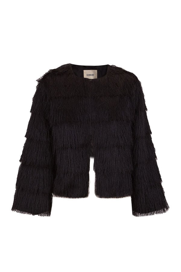 Slowlove Jaqueta com franjas Preto