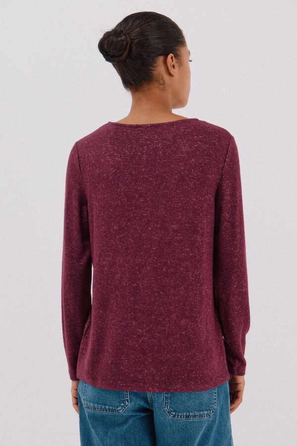 Cortefiel Essential v-neck t-shirt Purple