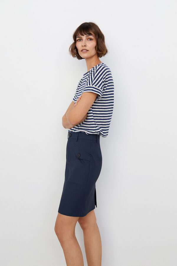 Cortefiel Short skirt with pockets Blue