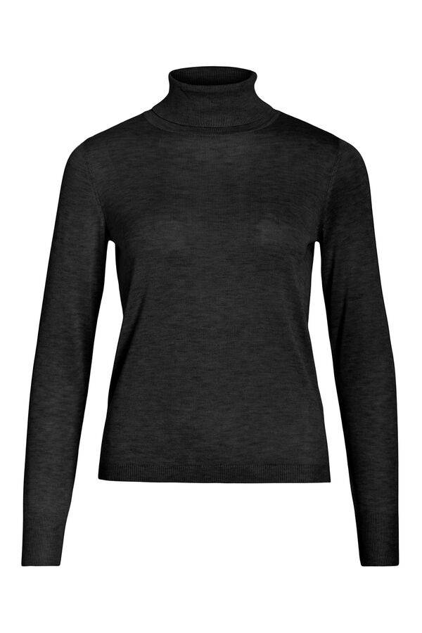 Vila High neck jumper with viscose Black