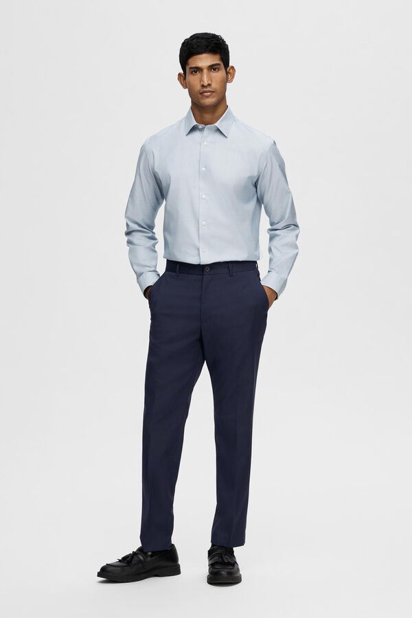 Cortefiel Slim fit suit trousers made from recycled materials Navy