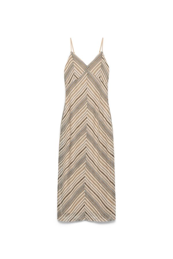 Vero Moda Vestido midi de al&ccedil;as Tostado