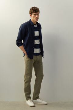 Cortefiel Cotton and linen chinos Gray
