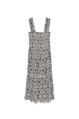 Vero Moda Vestido com el&aacute;stico corte midi Cinzento