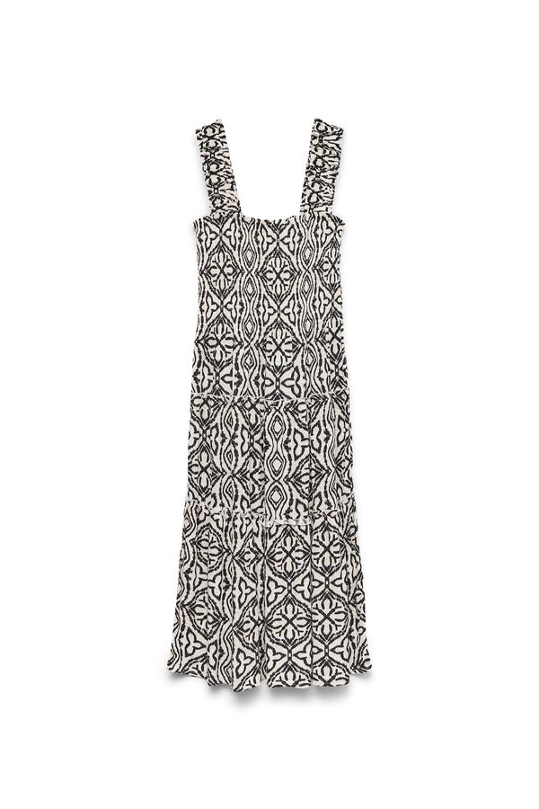 Vero Moda Vestido com el&aacute;stico corte midi Cinzento