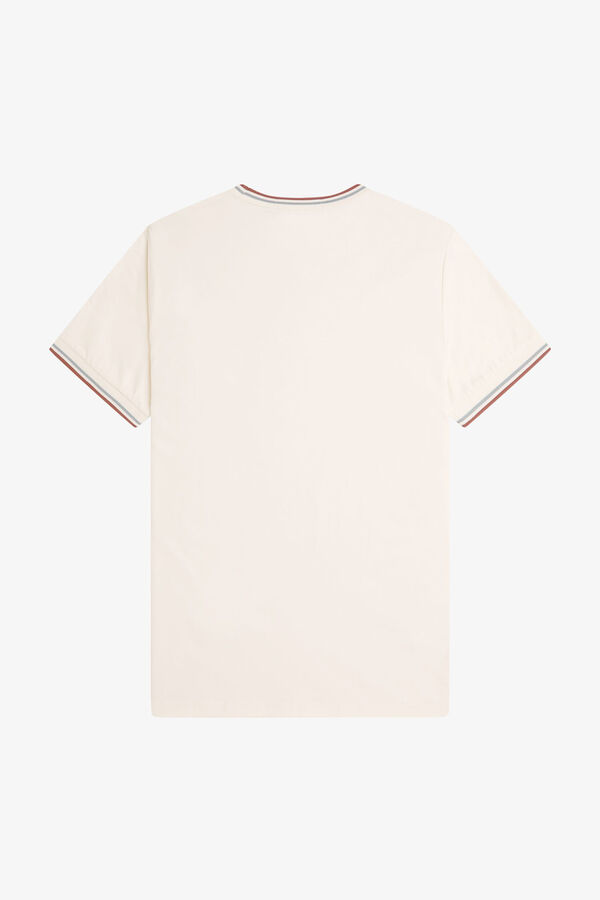 Fred Perry Camiseta com acabamento em duas listras Ecru