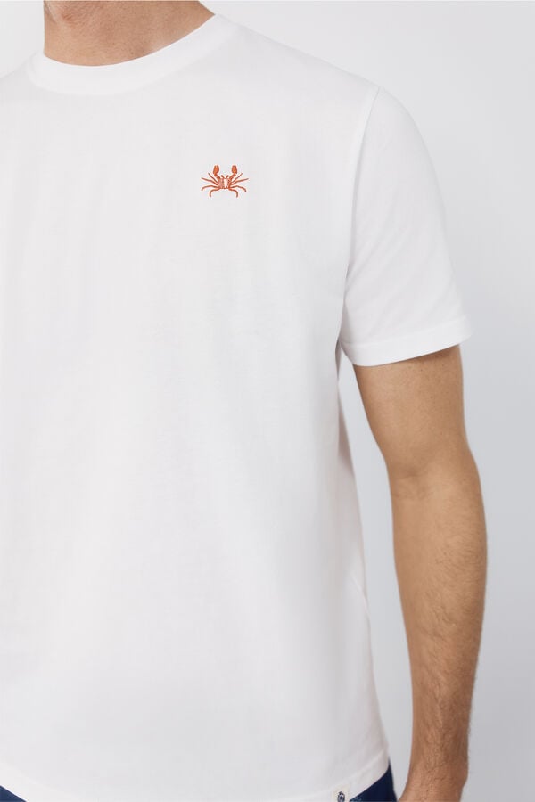 Cortefiel Embroidered T-shirt White