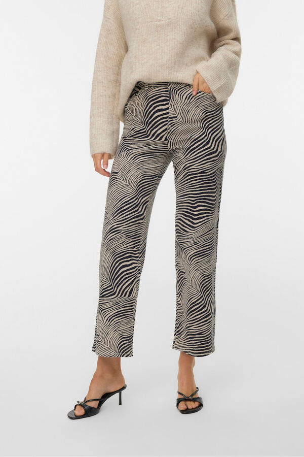 Vero Moda Cal&ccedil;as jeans estampado animal Tostado