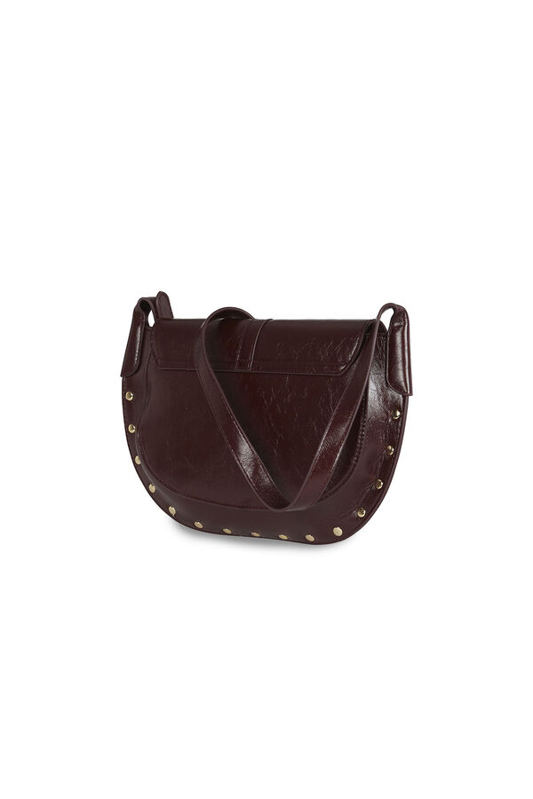 Cortefiel Crossbody bag with flap and tachahs Maroon