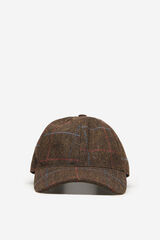Cortefiel herringbone and checkered cap Dark brown
