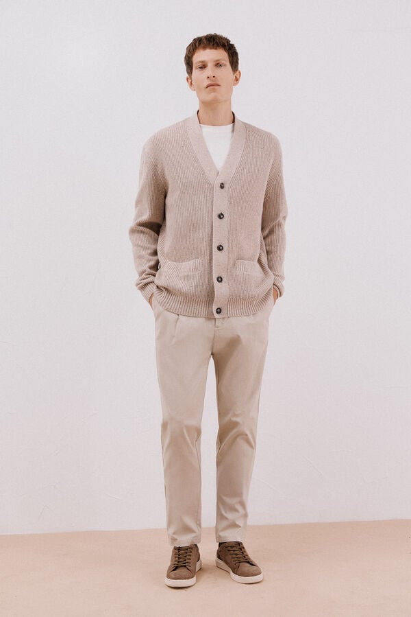 Cortefiel Pearl jersey-knit Beige