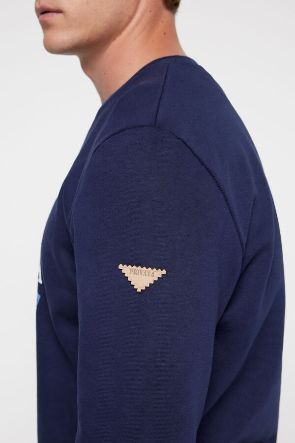 Privata Navy "brushed terry fleece" sweatshirt Blue