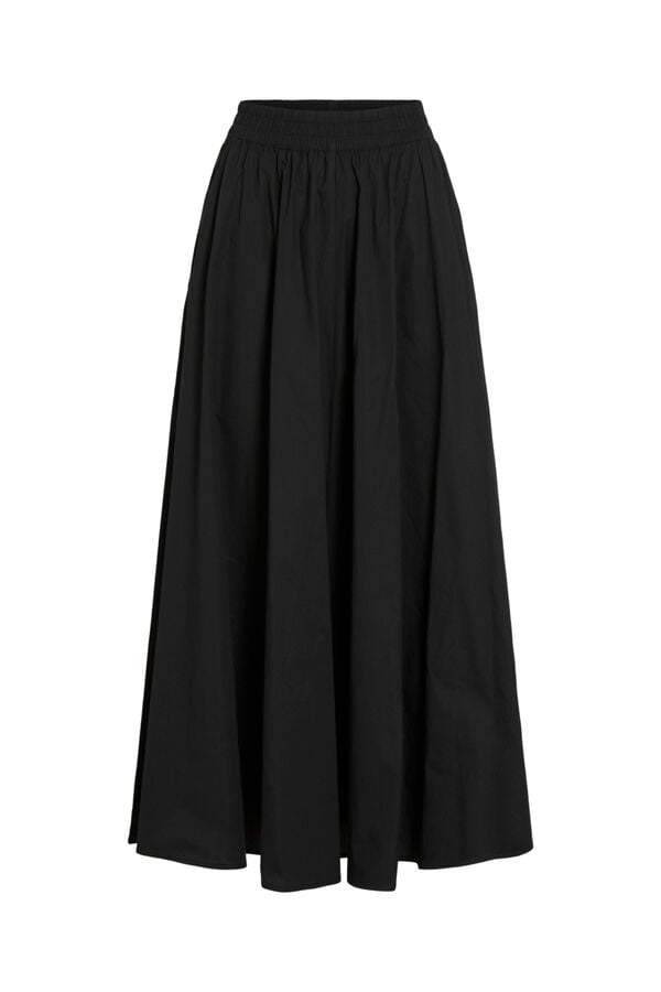 Vila Saia comprida rodada em algod&atilde;o org&acirc;nico Preto