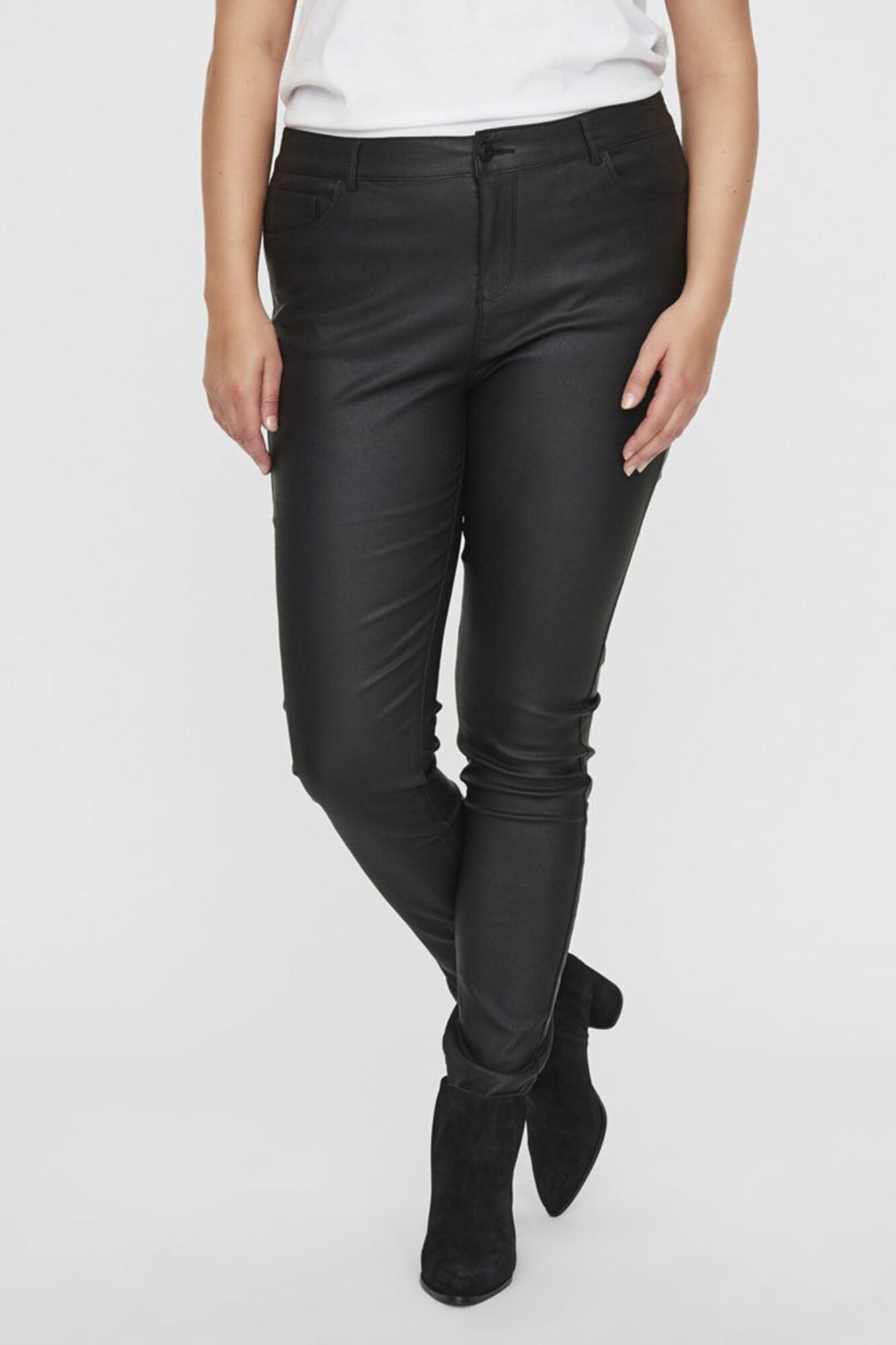 Pantalon encerado Curve Pantalones de mujer Cortefiel