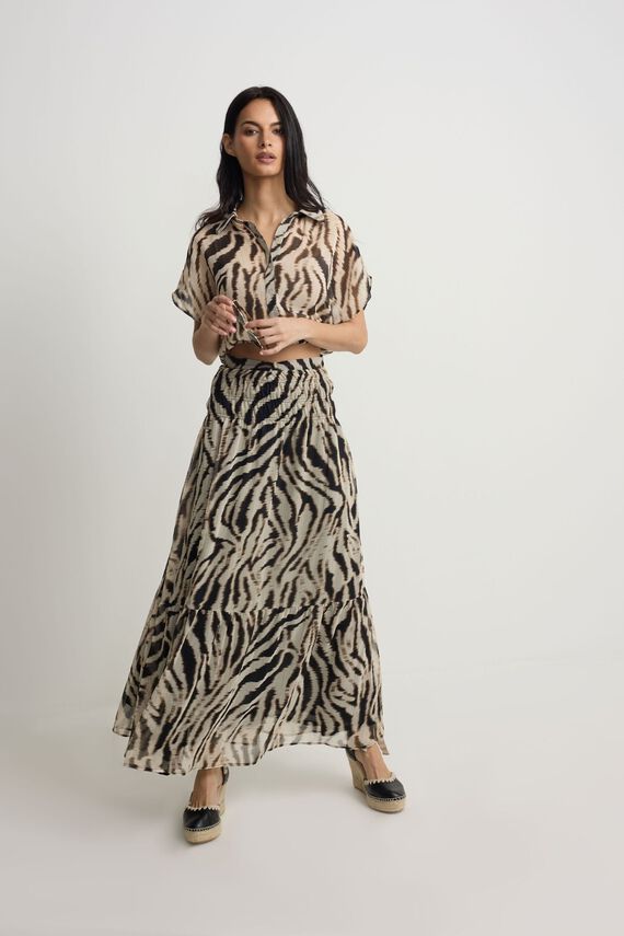 Falda larga estampado animal print
