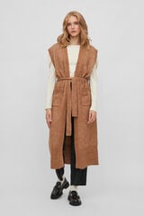 Vila Colete comprido de malha Tostado