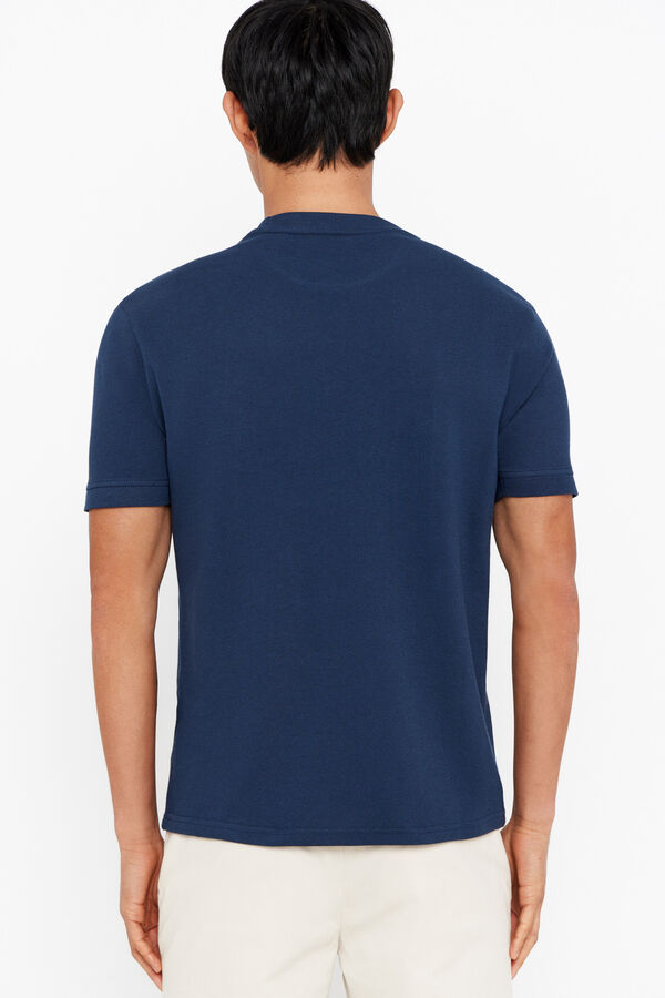 Cortefiel Camiseta básica piqué Azul oscuro