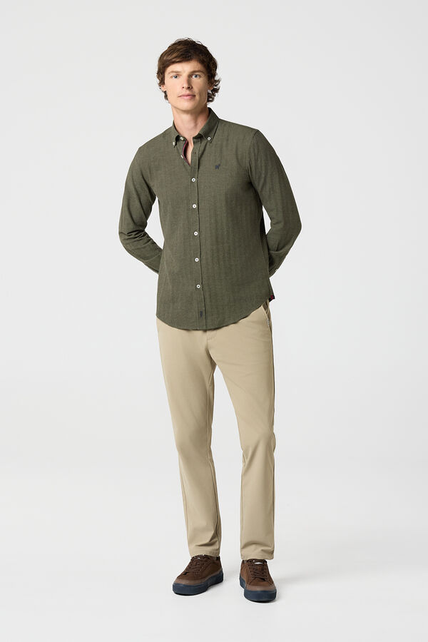 Williot Camisa em flanela de espiga Verde