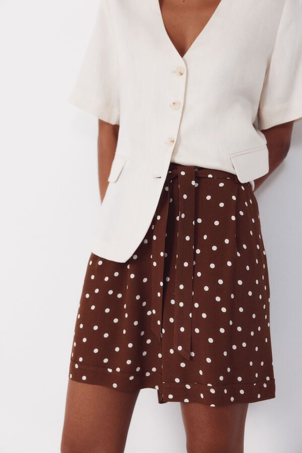 Cortefiel Fluid Bermuda shorts Printed brown
