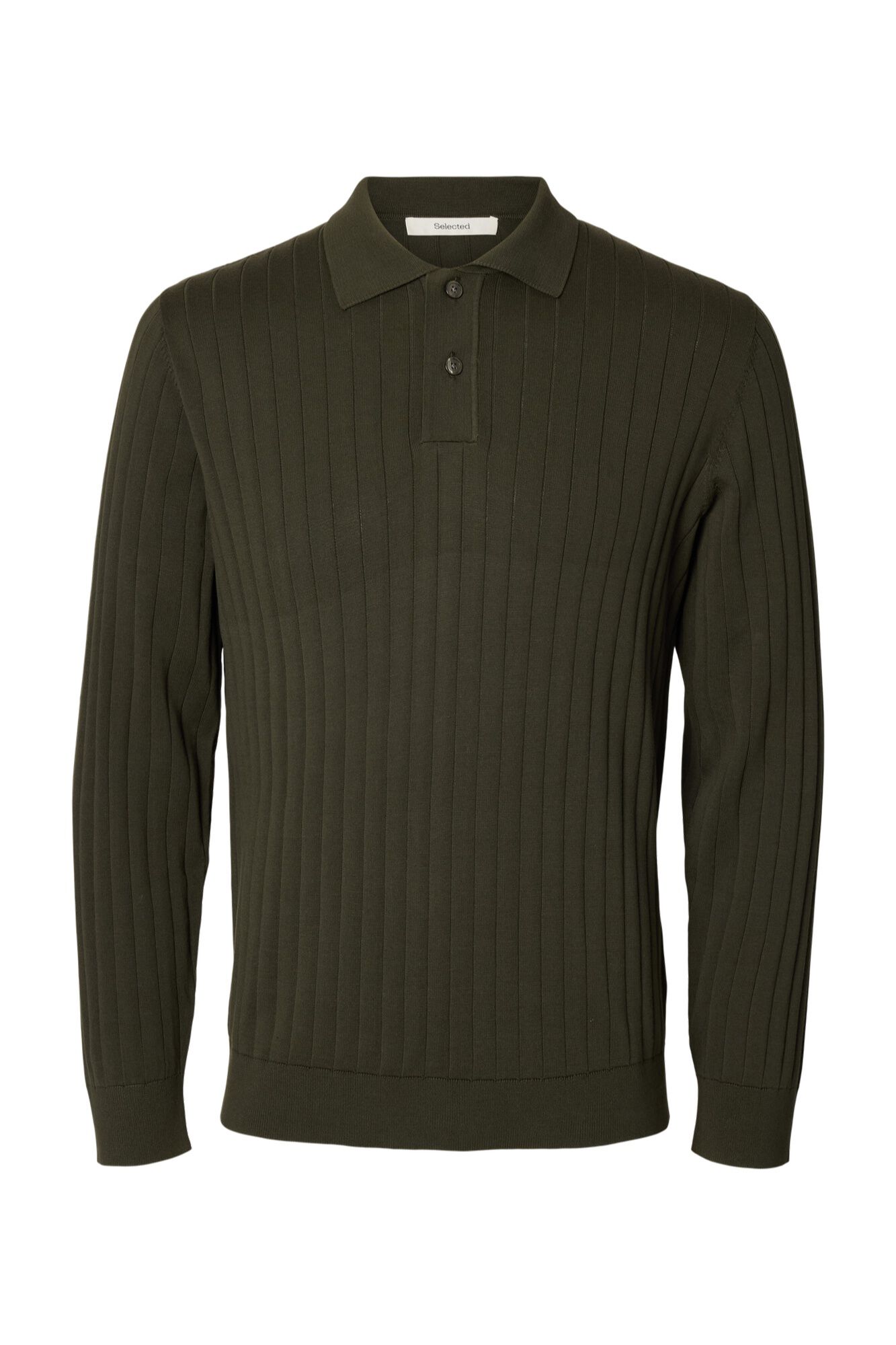Selected Polo de malha de manga comprida