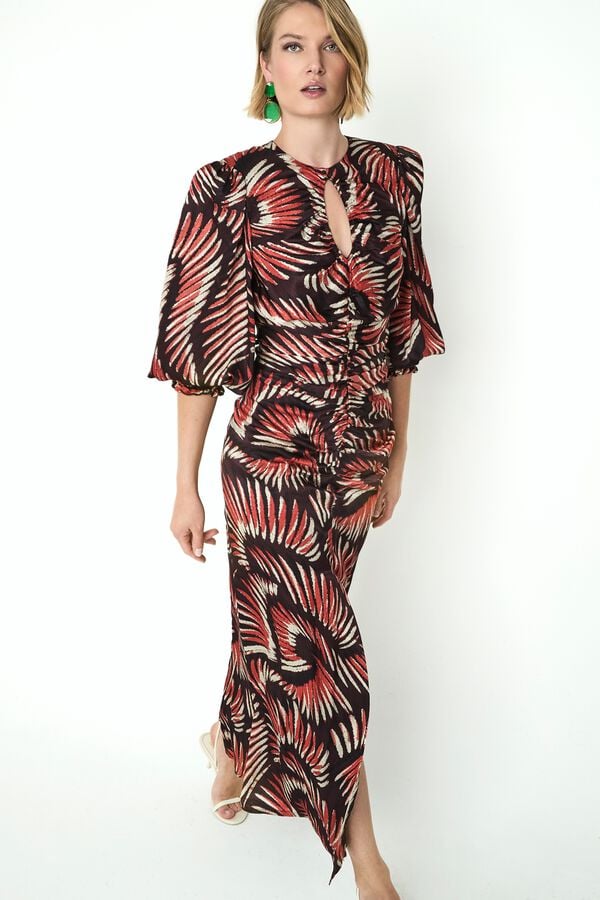 Panambi Vestido estampado Lilium Laranja