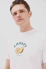 Cortefiel Amalfi graphic t-shirt White