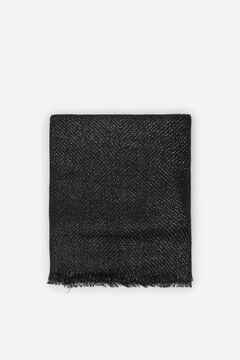 Cortefiel Zigzag print scarf Black