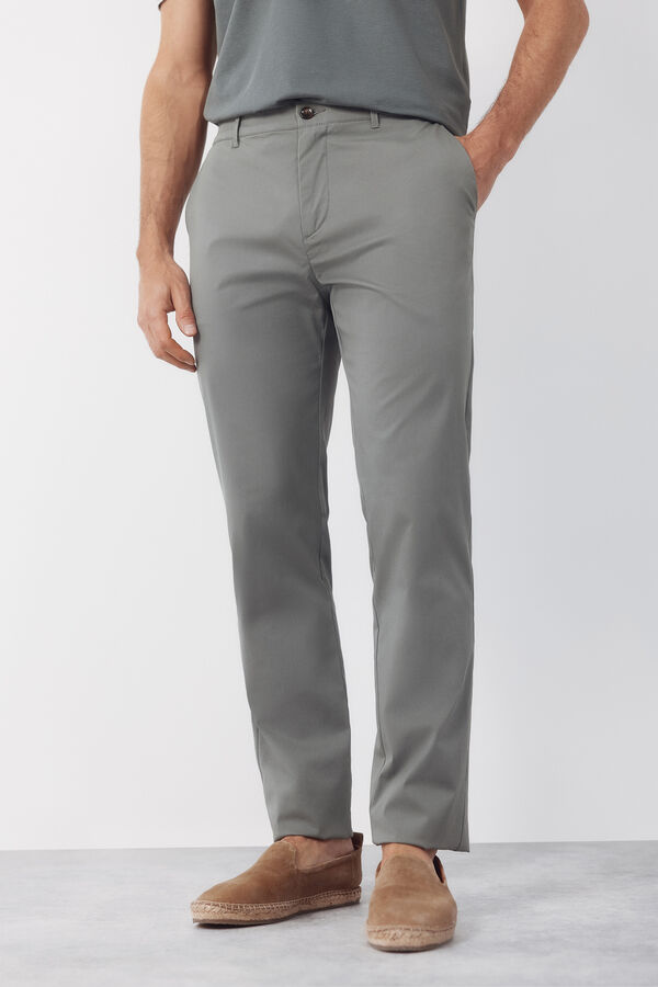 Cortefiel Pantal&oacute;n chino t&eacute;cnico slim Kaki