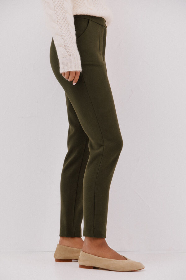 Cortefiel Comfort stretch pants Kaki