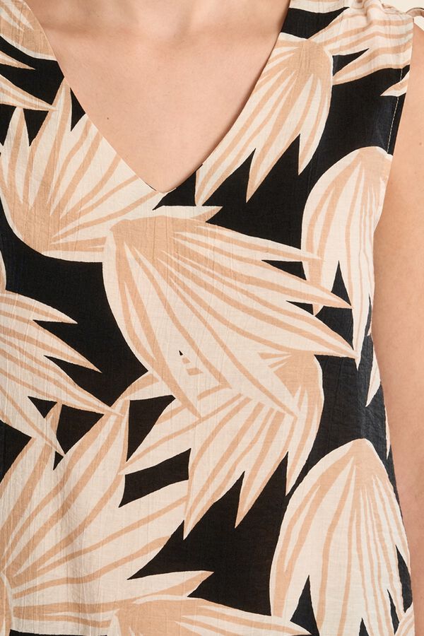 Molly Bracken Top de mulher sem mangas com la&ccedil;ada Preto