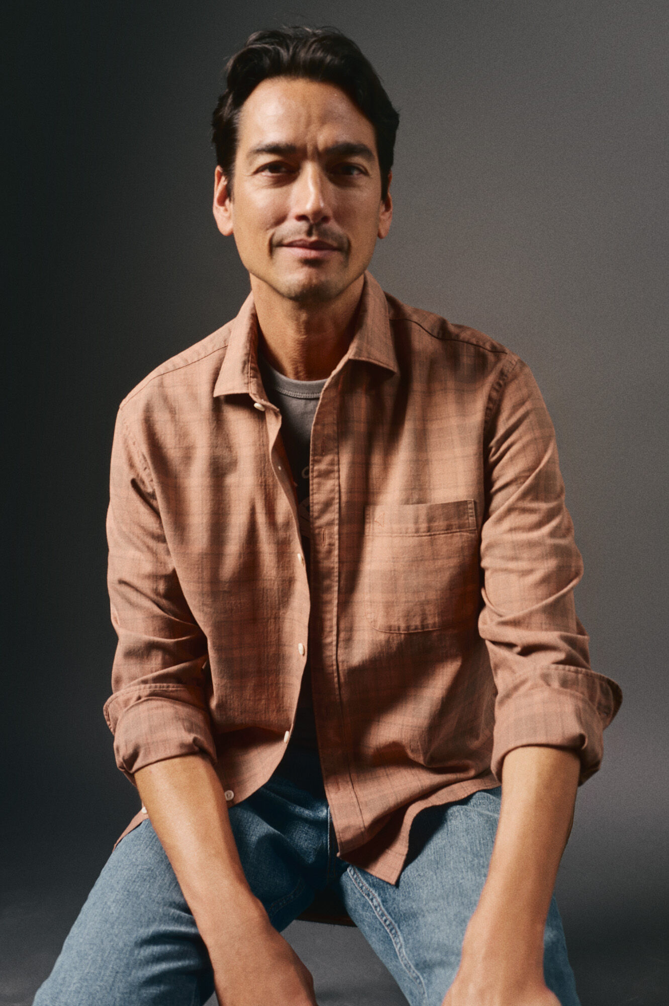 OOTO Camisa cuadro sobretintado