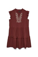 Vero Moda Vestido curto de algod&atilde;o Castanho