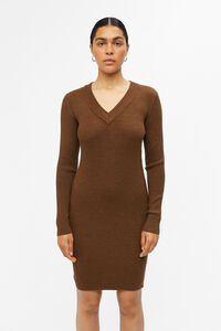 Cortefiel Jersey-knit dress Brown