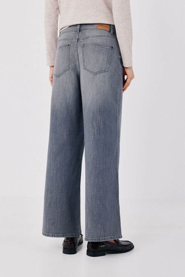 Cortefiel Long palazzo jeans Dark grey