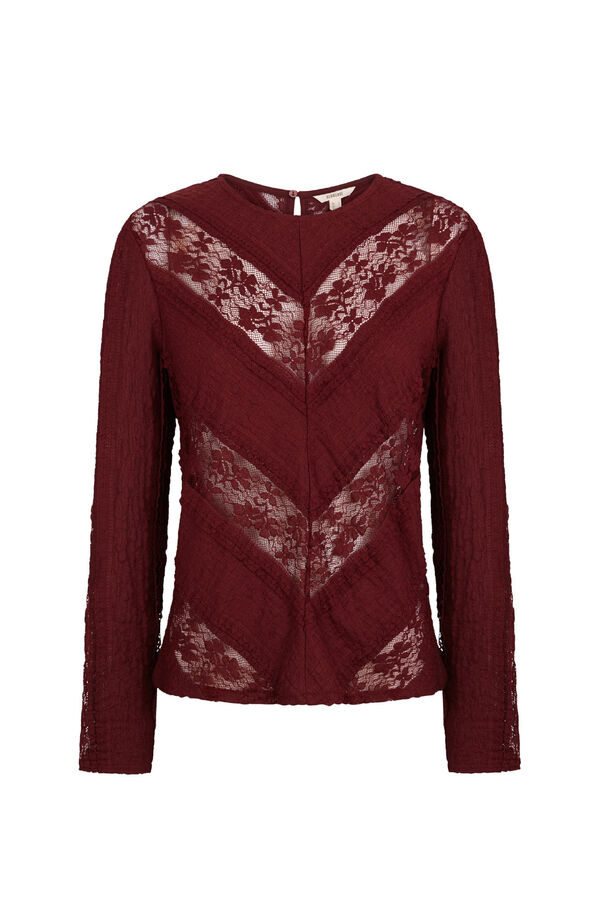 Slowlove Top encaje combinado Vino