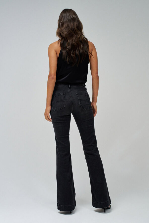 Salsa Calça jeans flare push-in Faith Preto