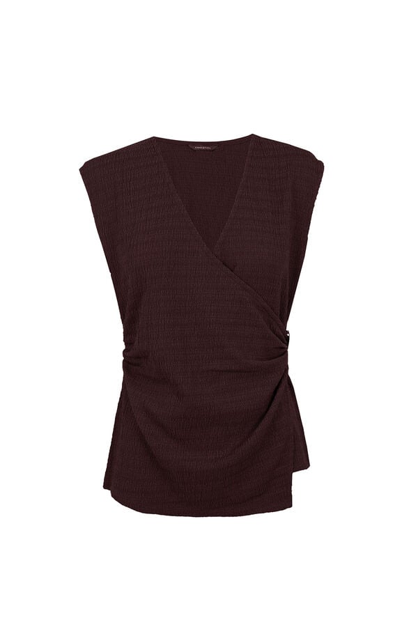 Cortefiel Top with clasp Maroon