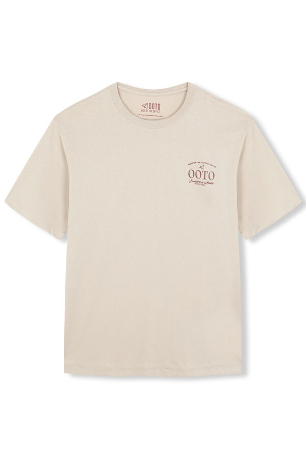 OOTO Camiseta gráfica lavada Tostado